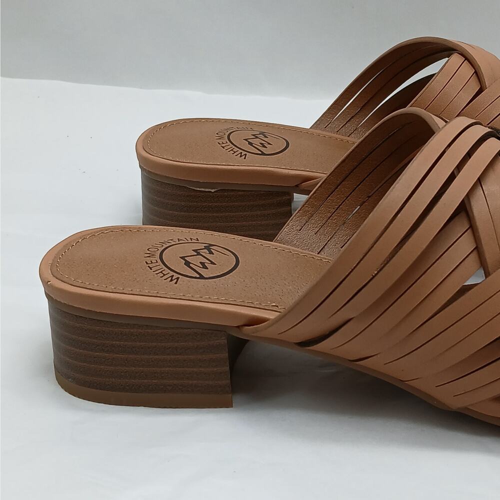 White Mountain Women's Sandals Slides Size 8M Brown Slip On Minimalist Shoes - Picture 7 of 11